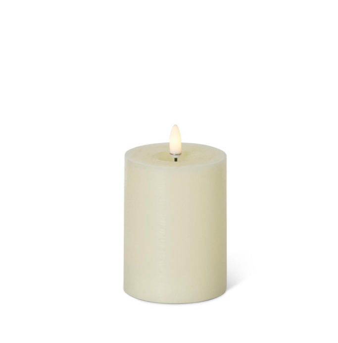 4x3" Cream Flameless Wax Pillar