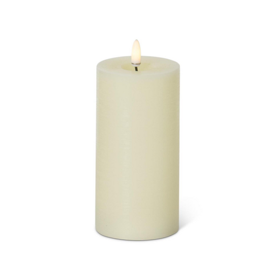 6x3" Cream Flameless Wax Pillar