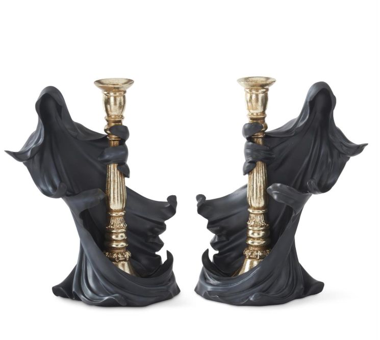 BLK Draped Ghosts w/ GLD Candlestick