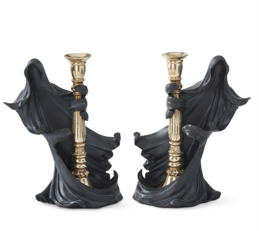 BLK Draped Ghosts w/ GLD Candlestick