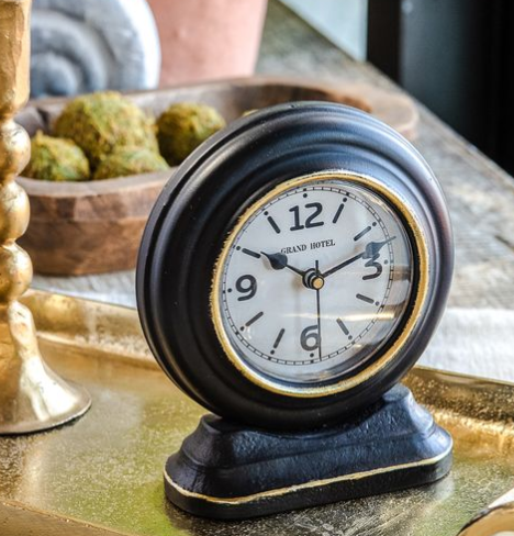 BLK/GLD Table Clock
