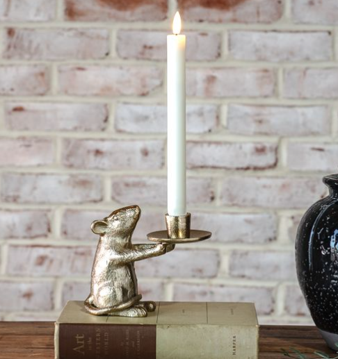 Gold Mouse Taper Holder