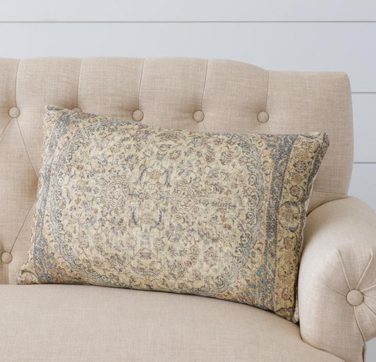Blue/Ivory Slub Lumbar