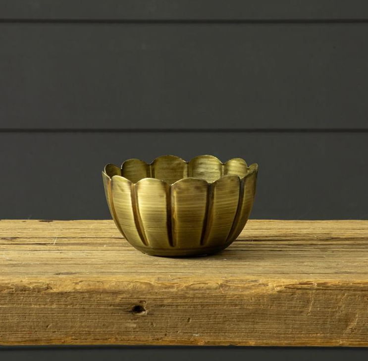 Scalloped Brass Mini Bowl