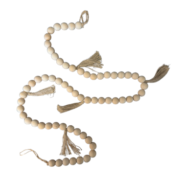 Wood Beads w/ Tassels