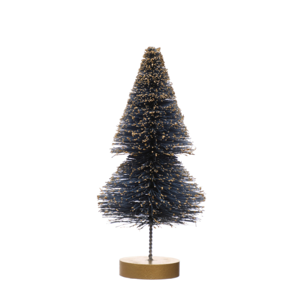 Blue Sisal Bottle Brush Glitter Tree