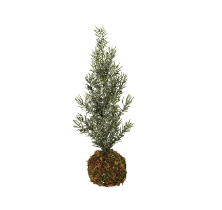 12" Frosty Fir Tree w/ Moss Ball Base
