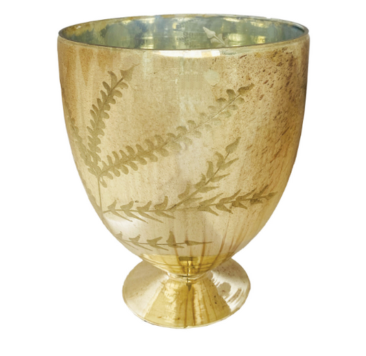 ANTQ Silver Etched Mercury Glass Vase