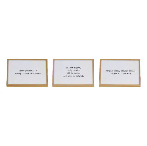 Holiday Gold Framed Quotes - 3 STYLES