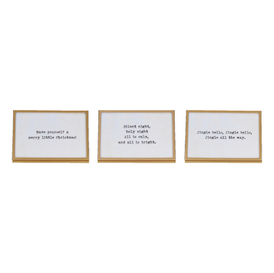 Holiday Gold Framed Quotes - 3 STYLES