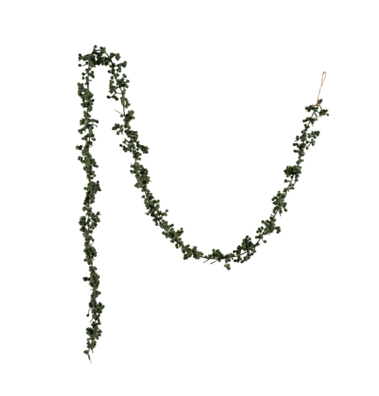Green Flocked Foam Ball Garland
