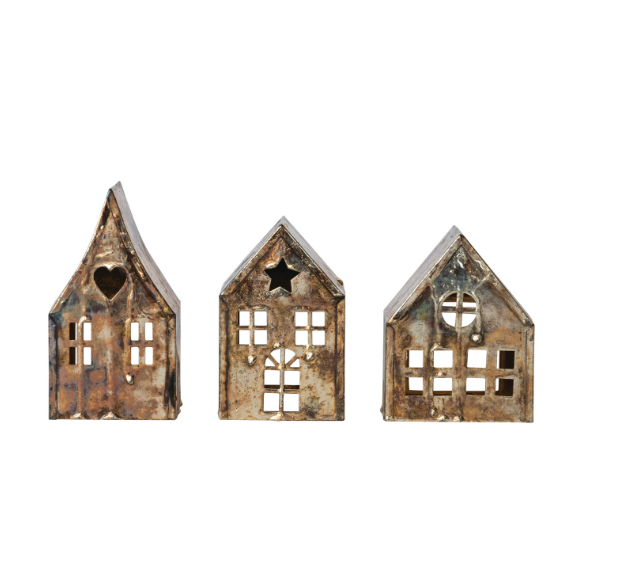 ANTQ Silver Metal Tealight House - 3 STYLES