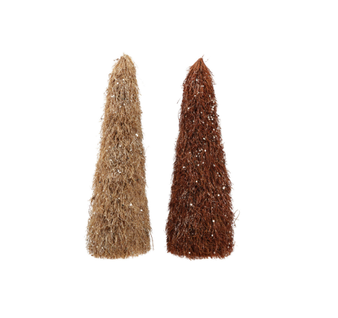 Glitter Grass Cone Tree - TAN