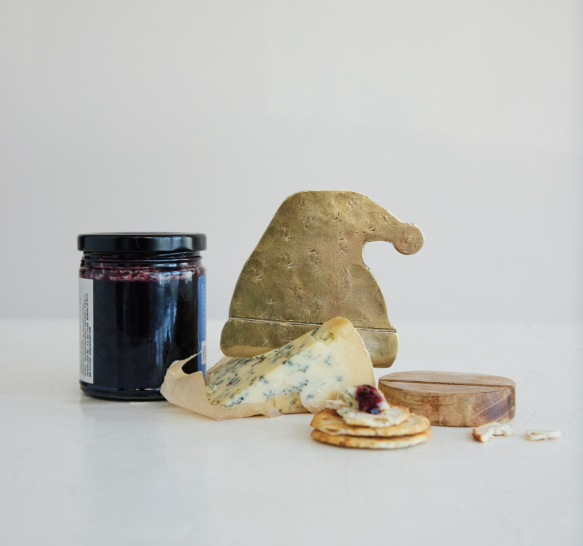 Santa Hat Cheese Knife w/ Wood Stand