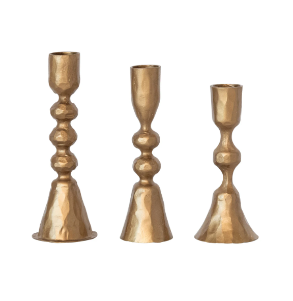 5.75" Antique Brass Iron Taper Holder