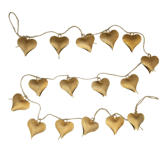 Metal Heart Bell Garland 72"