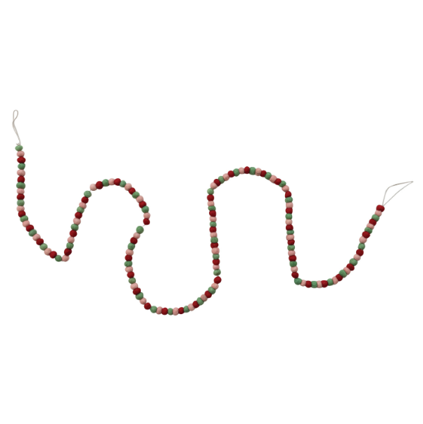 72" Handmade Wool Felt Ball Garland