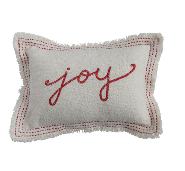 "JOY" Fringe Lumbar Pillow