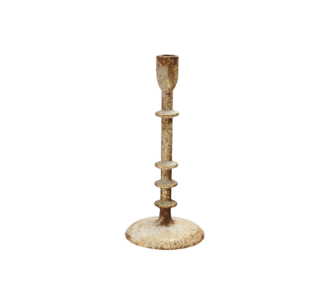 Distressed Gold Metal Taper Holder