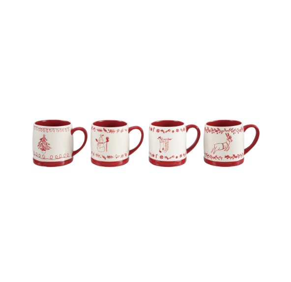 Red + White Holiday Mug - 4 STYLES
