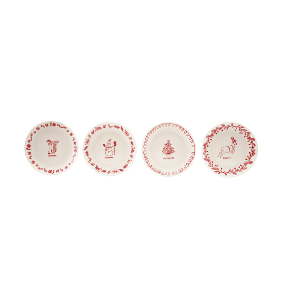 Red + White Holiday Plate - 4 STYLES