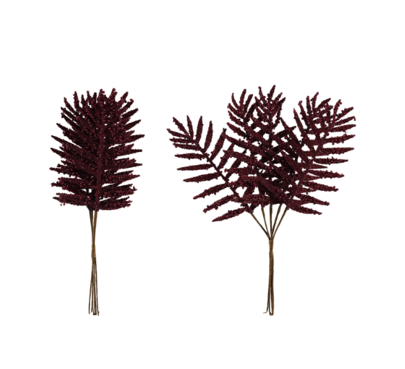 Burgundy Beaded Leaf Pick