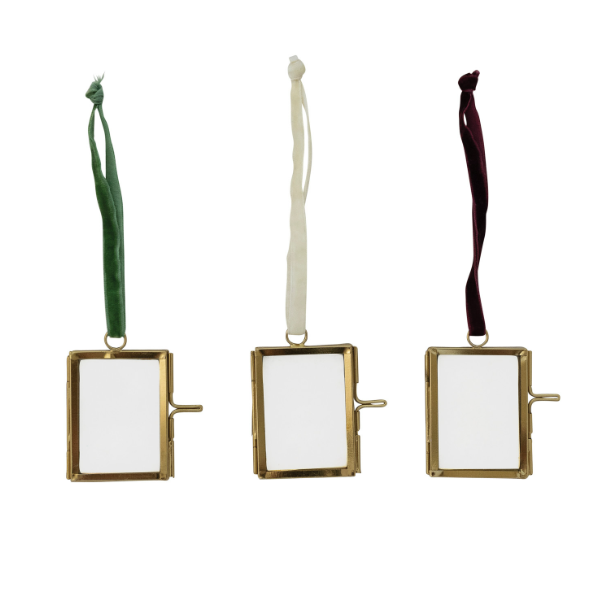 Brass & Glass Frame w/ Velvet Ribbon