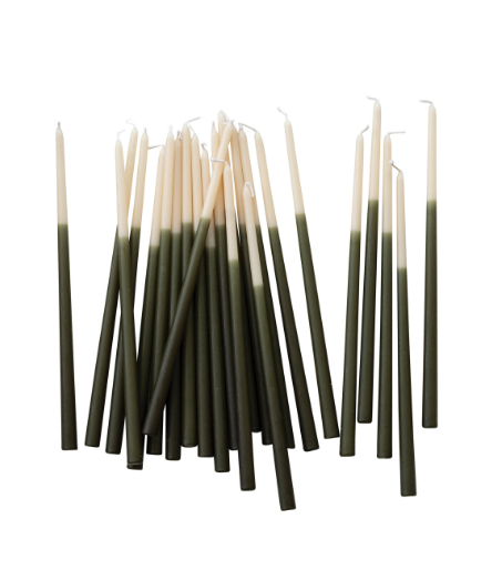 Unscented Two-Tone Thin Taper Candle, Set of 24