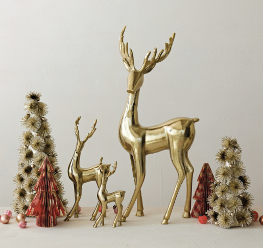 Gold Finish Aluminum Deer - L