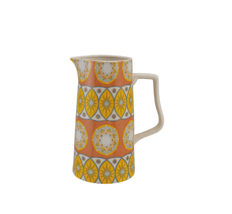 2 Quart Stoneware Pitcher with Pattern