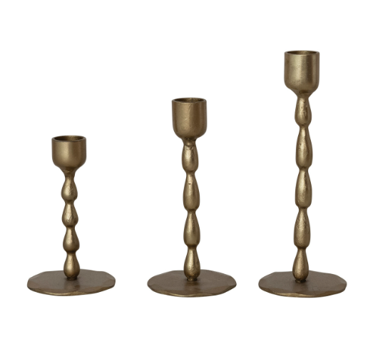 Antique Brass Finish Iron Taper Holders - M