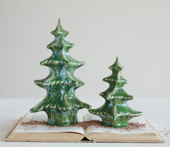 Green Stoneware Tree - S