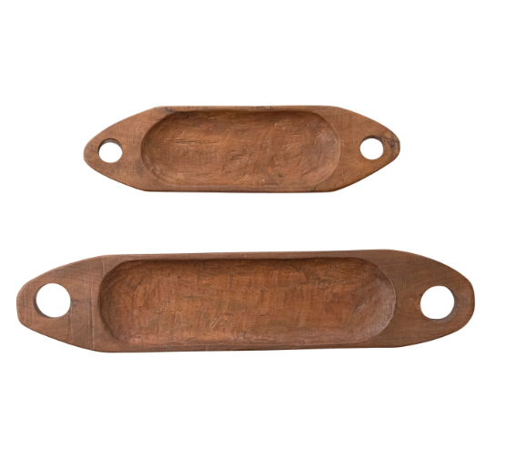 Reclaimed Wood Tray w/ Handles - L