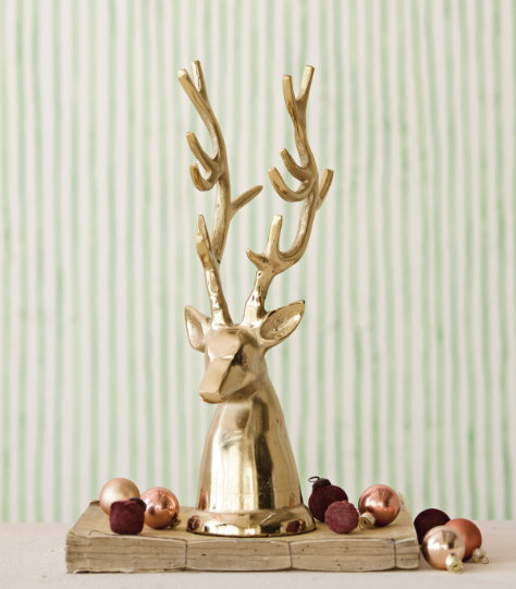 Gold Finish Reindeer Head
