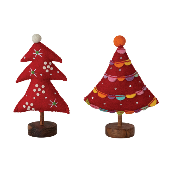 Handmade Wool Felt Christmas Tree - 2 Styles