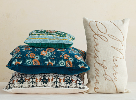 Merry Christmas Cotton & Linen Pillow
