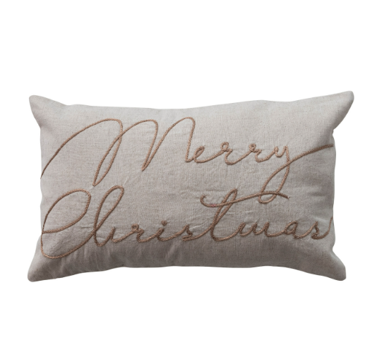 Merry Christmas Cotton & Linen Pillow