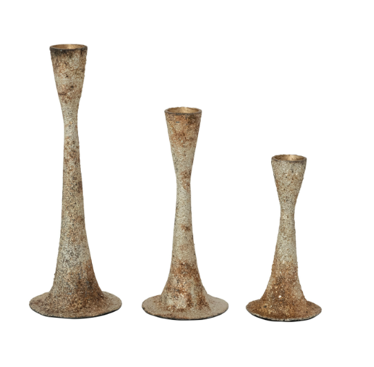 Tarnished Silver Finish Taper Holders - M