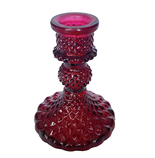 Burgundy Recycled Glass Taper Holder