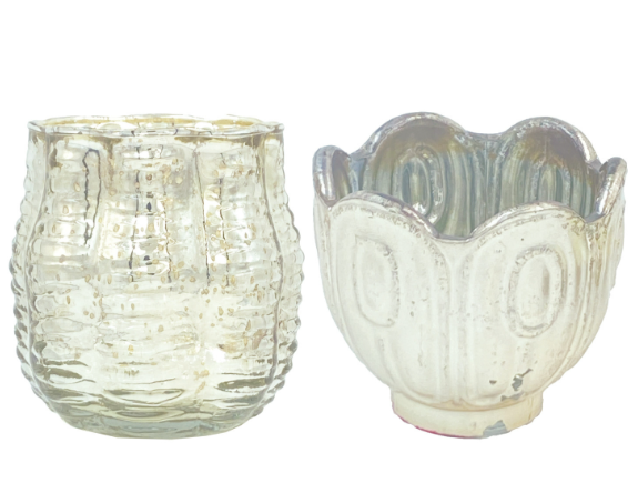 Mercury Glass Scalloped Tealight