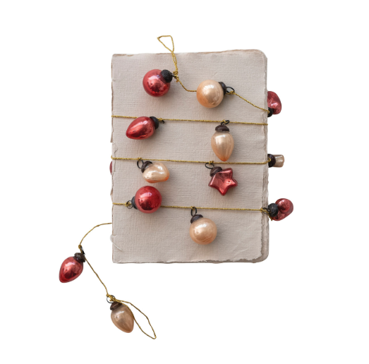 Berry & Blush Glass Ornament Garland