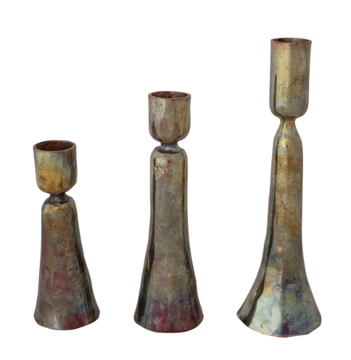 Burnt Copper Iron Taper Holders - S