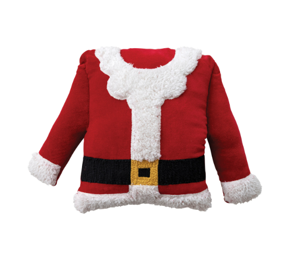Velvet Santa Coat Shaped Pillow