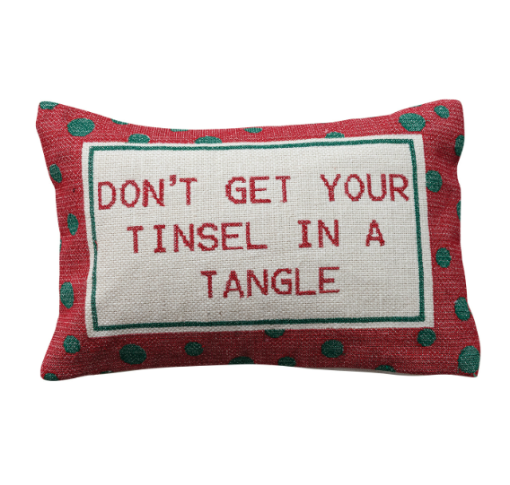 "Tinsel in a Tangle" Embroidered Pillow (Copy)