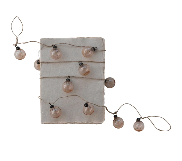 Blush Ornament Garland w/ Jute Cord
