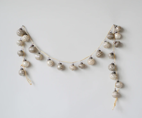 Embossed Mercury Glass Ornament Garland
