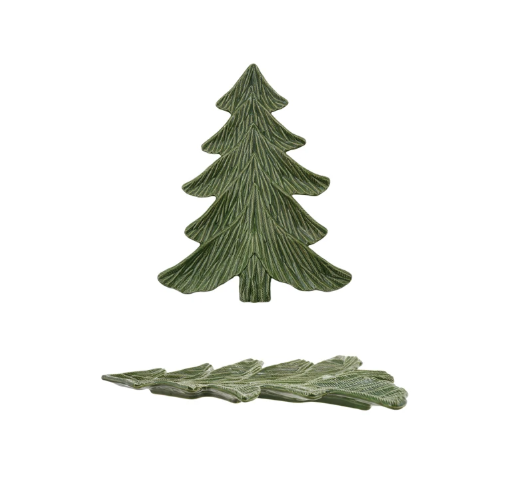 Green Ceramic Tree Shaped Platter