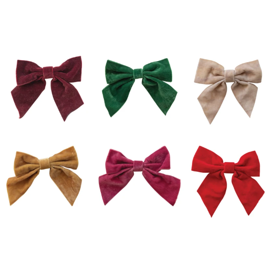 Velvet Clip-on Bow - 6 Colors
