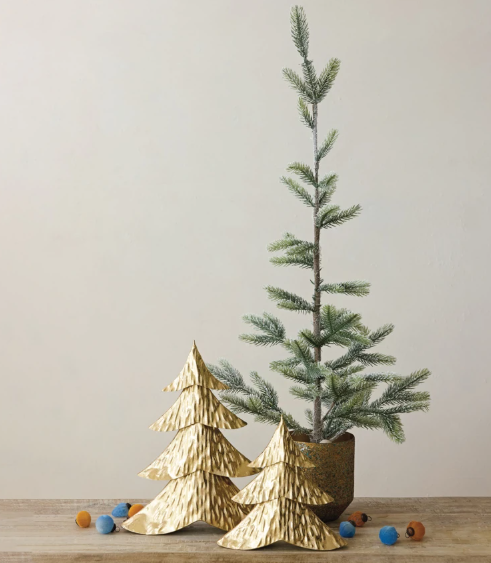 Gold Hammered Metal Tree - L