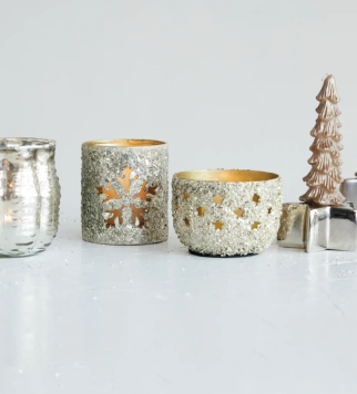 Tealight Holder w/ Snowflake Cut
